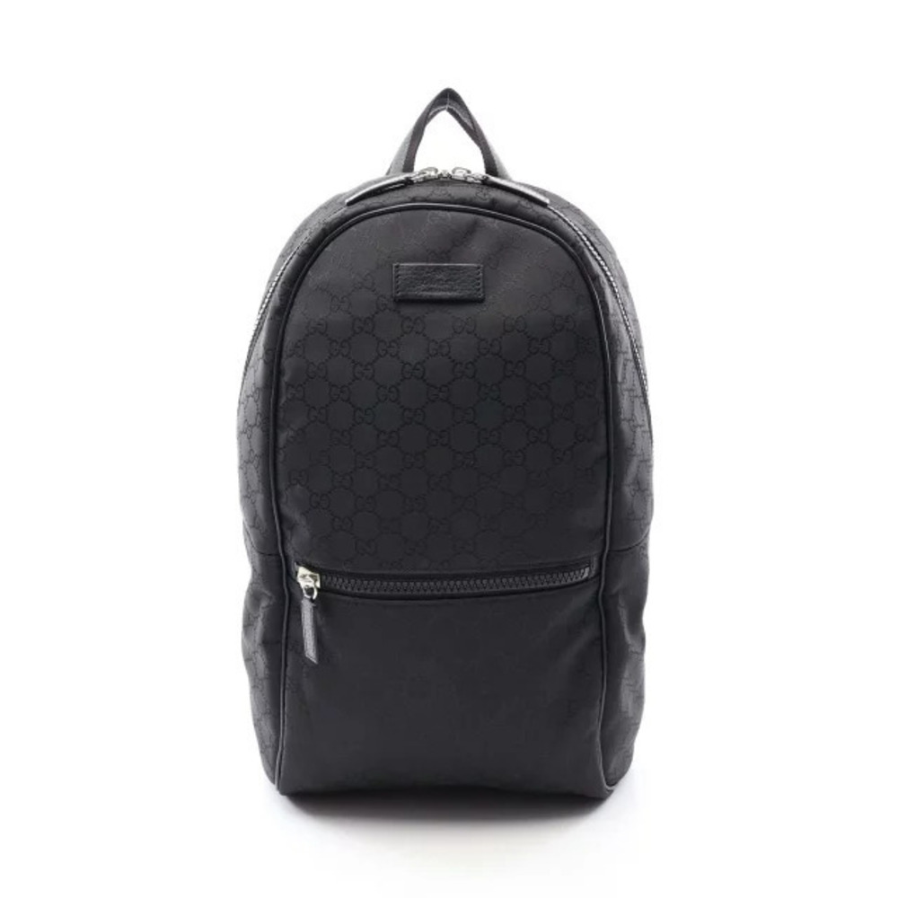 Gucci GG Backpack Rucksack Bag Leather Black